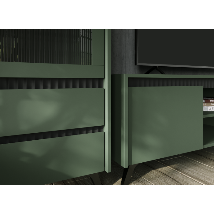 Vitrină, verde smoke/negru, LONGY REG1W2S [5]