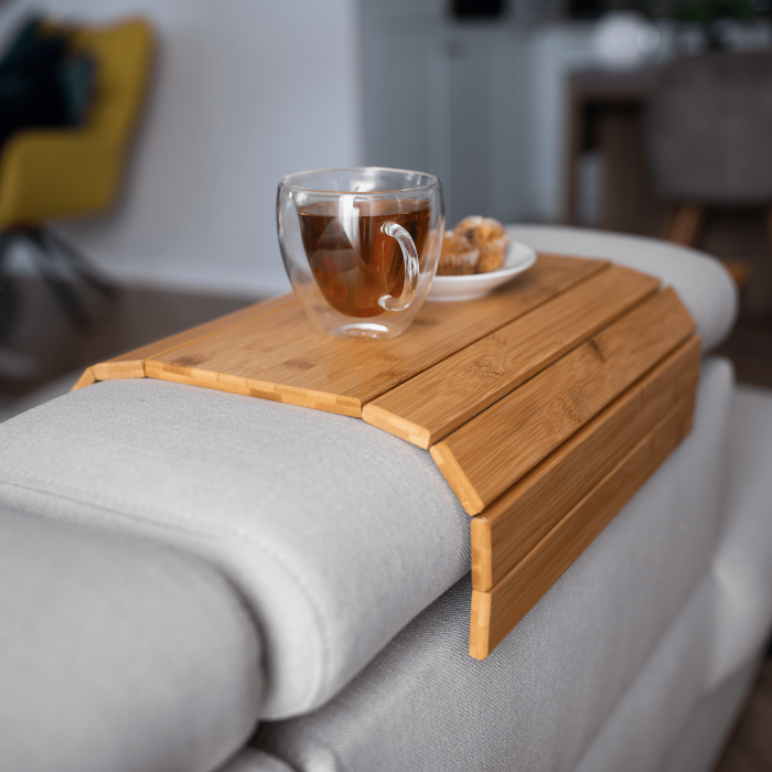 Zonă de depozitare/cotieră flexibilă canapea, bambus, natural, ALTE [20]