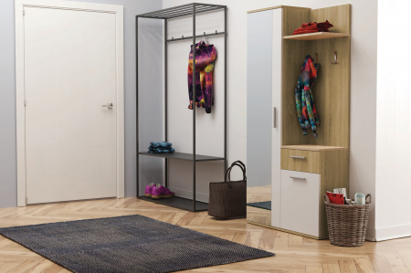 Mobilier hol/set ,stejar sonoma/alb,97x30x195 cm,Bortis impex [2]