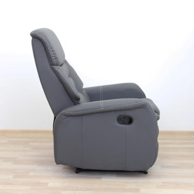Fotoliu relaxant,cu recliner , piele ecologică gri,Bortis Impex [2]