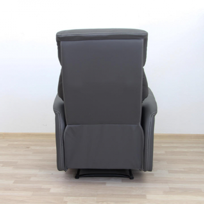 Fotoliu relaxant,cu recliner , piele ecologică gri,Bortis Impex [3]