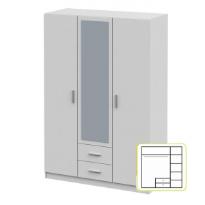 Dulap haine, pal alb ,134 cm lungime ,Bortis Impex [1]