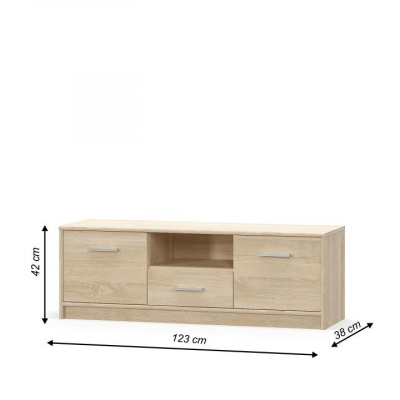 Comoda tv, 2 usi+sertar ,stejar sonoma,modern,Bortis [1]