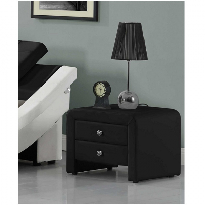 Noptiera dormitor,de lux, tapitata, piele eco neagra,50x37x38cm,Bortis Impex [1]