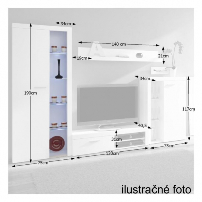 Set Living alb , cu dulap ,270 cm lungime, modernBortis Impex [2]