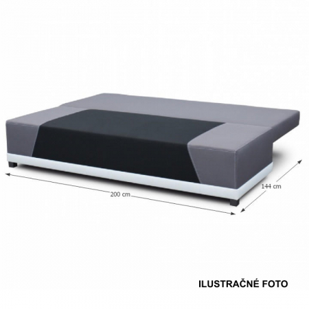 Canapea extensibila , cu lada depozitare , 203 cm lungime, stofa gri/negru ,perne  gri cu model [3]