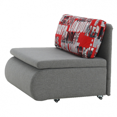 Fotoliu extensibil, stofa /textil gri/model, cu lada ,Bortis [4]