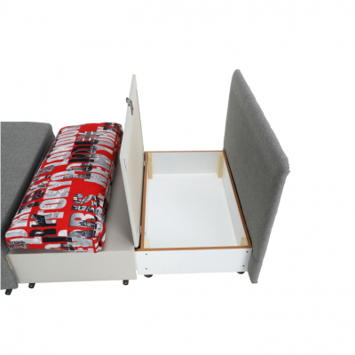 Fotoliu extensibil, stofa /textil gri/model, cu lada ,Bortis [9]