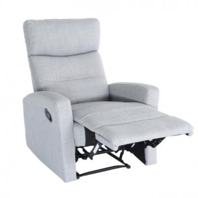 Fotoliu relaxant ,cu recliner, stofa/textil gri , Bortis Impex [0]