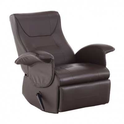 Fotoliu relaxant/confortabil cu recliner mecanic ,pentru living/hol/birou ,piele eco maro,Bortis [1]
