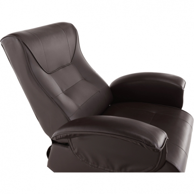 Fotoliu relaxant/confortabil cu recliner mecanic ,pentru living/hol/birou ,piele eco maro,Bortis [6]