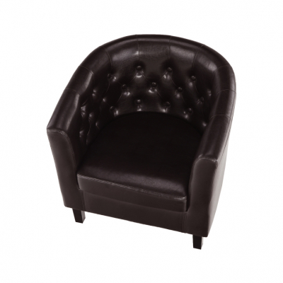 Fotoliu clasic de lux, piele eco maro inchis,nasturi,Bortis Impex [3]