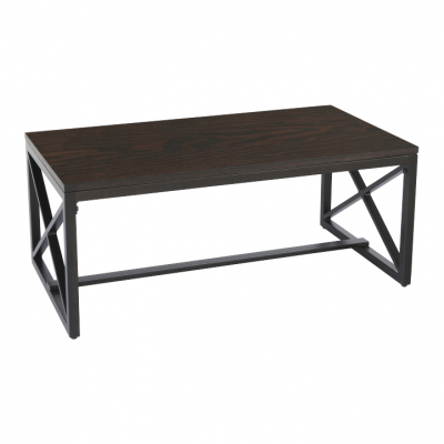 Masute de cafea - Masuta de cafea metal negru/mdf nuc ,90 cm ,Bortis Impex