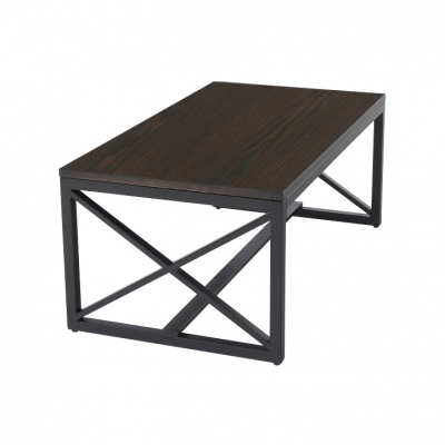 Masuta de cafea metal negru/mdf nuc ,90 cm ,Bortis Impex [2]