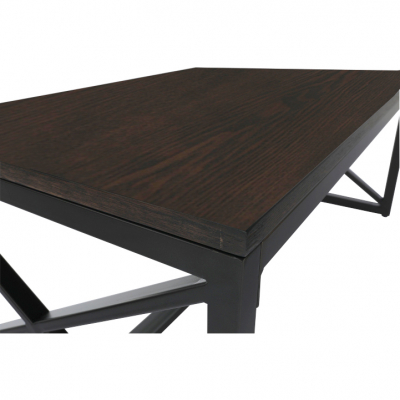 Masuta de cafea metal negru/mdf nuc ,90 cm ,Bortis Impex [13]