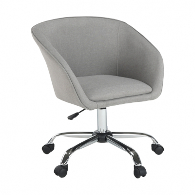Fotoliu /scaun birou, baza metal cromat ,reglabil, pe rotile ,stofa gri,Bortis [0]