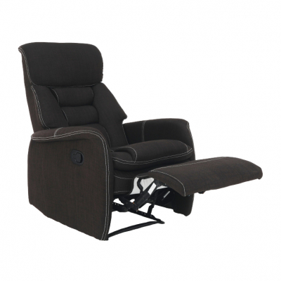 Fotoliu relaxant/confortabil cu recliner ,pentru living/hol/birou ,textil stofa maro-ciocolatiu,Bortis [0]