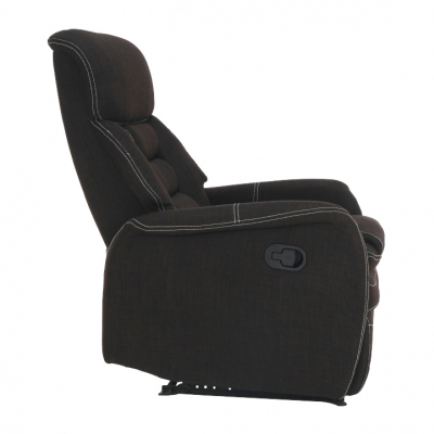 Fotoliu relaxant/confortabil cu recliner ,pentru living/hol/birou ,textil stofa maro-ciocolatiu,Bortis [2]