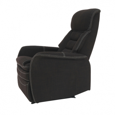 Fotoliu relaxant/confortabil cu recliner ,pentru living/hol/birou ,textil stofa maro-ciocolatiu,Bortis [4]