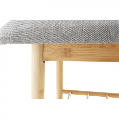 Pantofar/bancuta ,bambus/textil gri ,90 cm ,Bortis Impex [9]