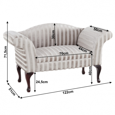 Fotoliu/Canapea de lux, clasic, bej/gri,122x51x71.5, Bortis Impex [1]