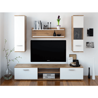 Set mobila Living ,stejar wotan/alb,modern,188 cm lungime ,Bortis Impex [0]