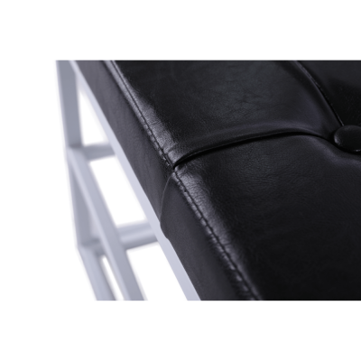 Pantofar /bancuta ,tapitata piele eco ,negru/alb,70x35x45 cm,Bortis [4]