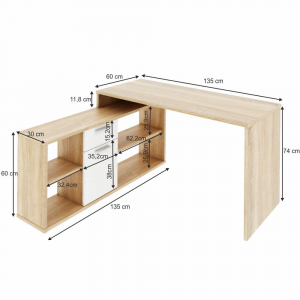 Birou pe colt , 135x135 cm , 5 culori la alegere , Bortis Impex [2]