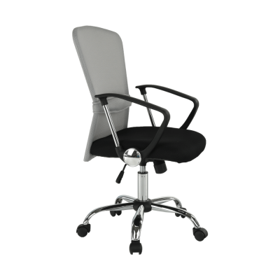 Scaun de birou ,directorial, mesh negru/gri,suport cromat, reglabil/functie balans,Bortis [3]