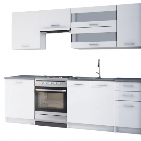 Mobilier/seturi de bucatarie - Ansamblu bucătărie 2,4 m, alb, FABIANA