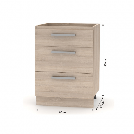 Ansamblu de bucătărie 2,4 m, stejar sonoma/alb, NOVA PLUS [6]