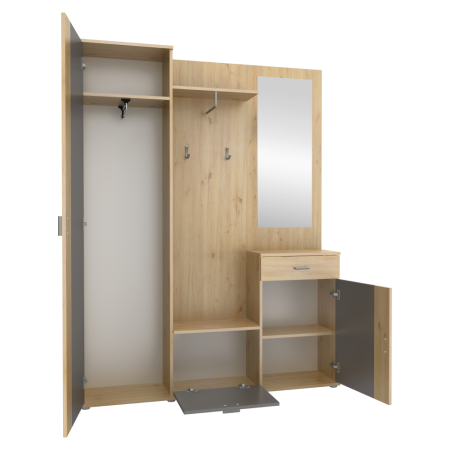 Ansamblu hol, stejar artisan/grafit, AMALIA [1]