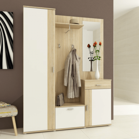 Ansamblu hol, stejar sonoma/alb,  AMALIA [1]