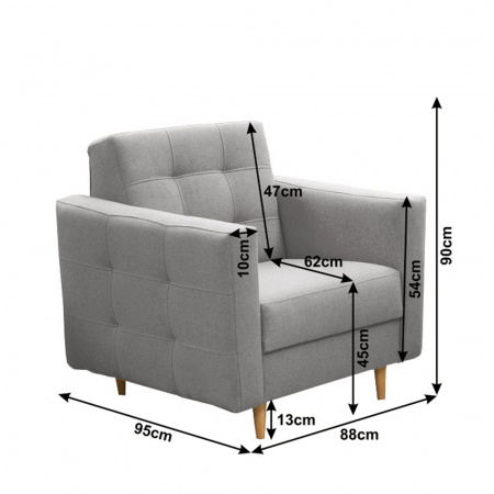Ansamblu tapiţat, material gri, AMEDIA [2]