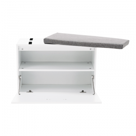 Pantofar bancuta, alb/gri, 60x45x30 cm, cu raft , usa rabatabila [17]