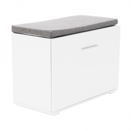 Pantofar bancuta, alb/gri, 60x45x30 cm, cu raft , usa rabatabila [13]
