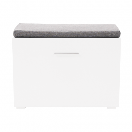 Pantofar bancuta, alb/gri, 60x45x30 cm, cu raft , usa rabatabila [12]
