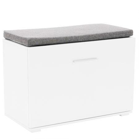 Pantofare Hol - Pantofar bancuta, alb/gri, 60x45x30 cm, cu raft , usa rabatabila
