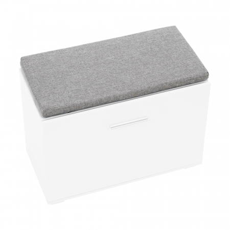 Pantofar bancuta, alb/gri, 60x45x30 cm, cu raft , usa rabatabila [19]