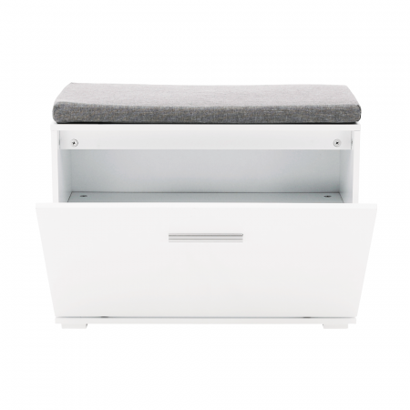 Pantofar bancuta, alb/gri, 60x45x30 cm, cu raft , usa rabatabila [16]