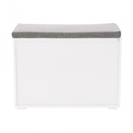 Pantofar bancuta, alb/gri, 60x45x30 cm, cu raft , usa rabatabila [15]