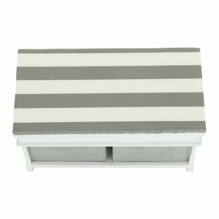 Bancă cu  pernă, 2 sertare, alb/gri, SEAT BENCH  2 NEW [9]