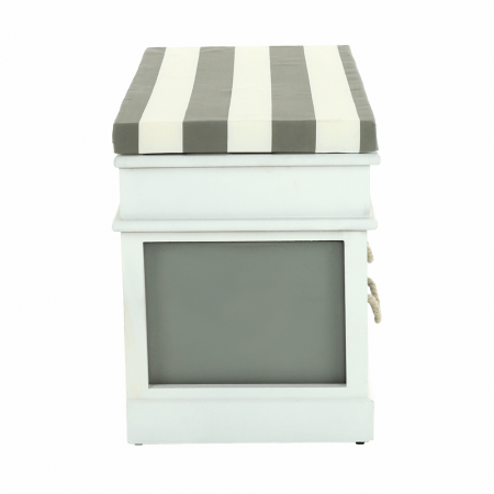 Bancă cu  pernă, 2 sertare, alb/gri, SEAT BENCH  2 NEW [2]