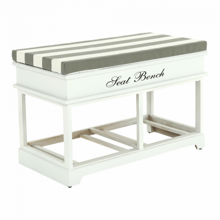 Bancă cu  pernă, 2 sertare, alb/gri, SEAT BENCH  2 NEW [6]