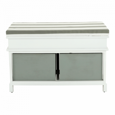 Bancă cu  pernă, 2 sertare, alb/gri, SEAT BENCH  2 NEW [3]