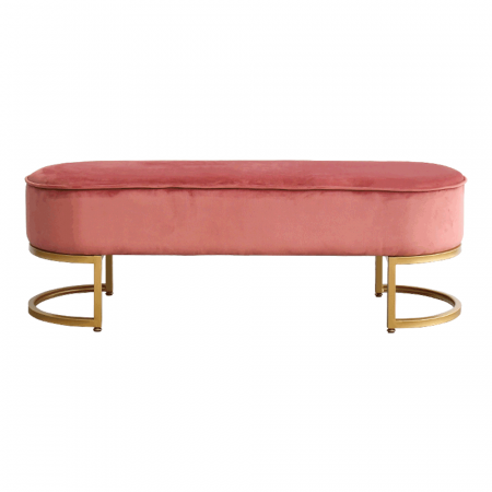 Banci pentru asteptare - Bancă de design, ţesătură de catifea roz/crom auriu, MIRILA NEW