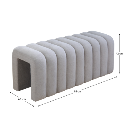 Bancă de design, ţesătură gri, SUNDO [5]