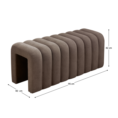 Bancă de design, ţesătură maro, SUNDO [6]