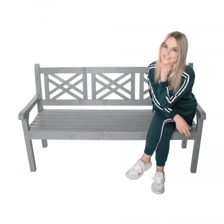 Bancă de grădină din lemn, gri, 150 cm, FABLA [17]