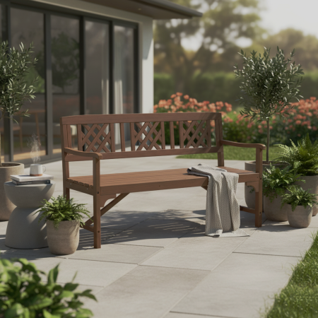 Bancă de grădină din lemn, maro, ENELA [6]